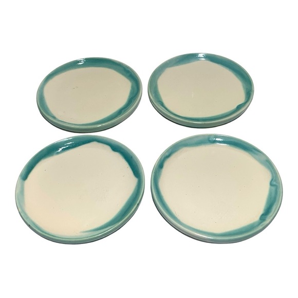 Vintage Bear Pottery Handcrafted Shallow Dish Set of Four (4) - Picture 1 of 5